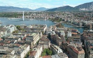 aerial view of Geneva, Switzerland